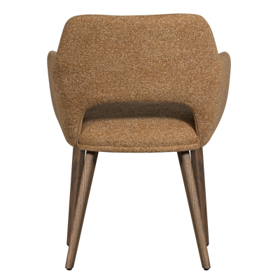 Murat eetkamerstoel taupe met houten poot naturel