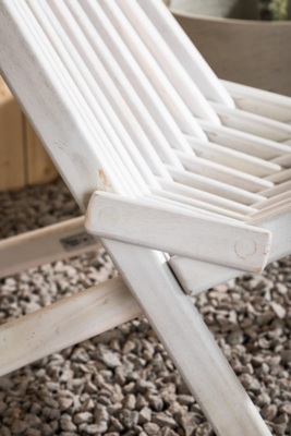 Houten tuin loungestoel Bastian - met hoofdkussen