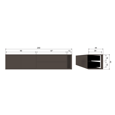 Settle down tv meubel 200 cm grenen middenbruin [fsc]