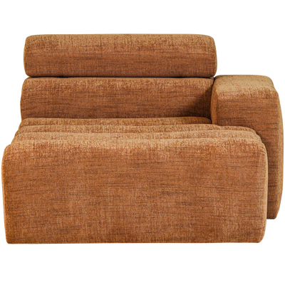 Novi chaise longue element arm rechts boucle karamelbruin