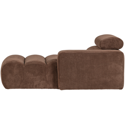 Novi chaise longue element arm rechts boucle karamelbruin