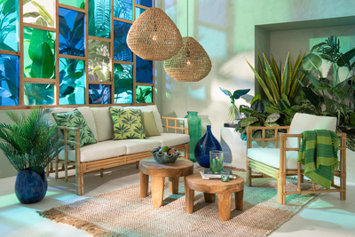 2 Bijzettafels Rond teakhout Naturel