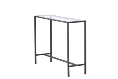 Toa Sidetable - 100 x 30 cm - Zwart met Glas