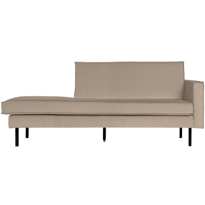 Rodeo daybed rechts ribstof bruin