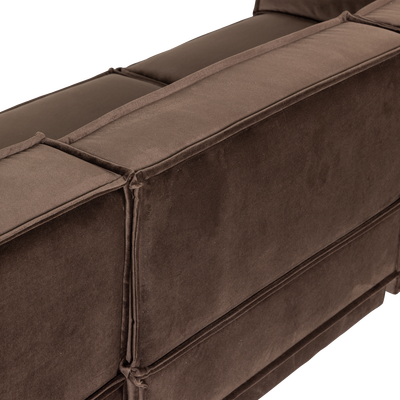Manu chaise longue bank rechts velvet bruin [fsc]