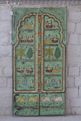 Antieke Indiase teak deur Aaschary