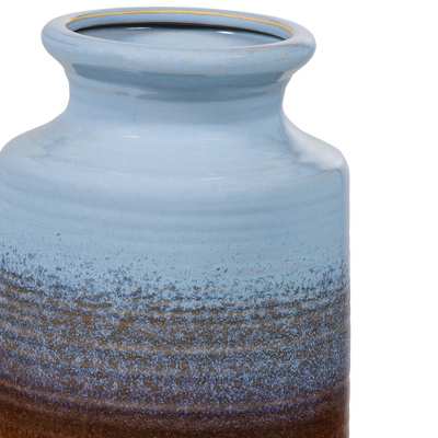 Decennia xl vaas keramiek blauwgeel 38xo17 cm