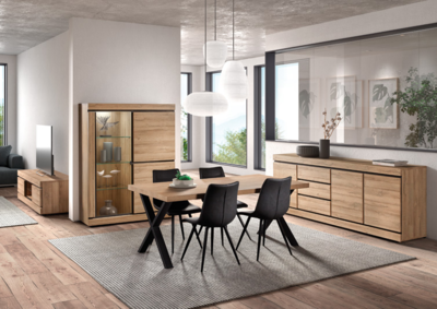 Wandkast Talenso - Met vitrine en verlichting