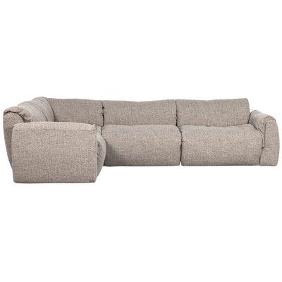 Baggy hoekbank links geweven chenille bruin
