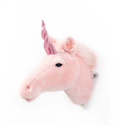 Dierenkop pluche eenhoorn roze