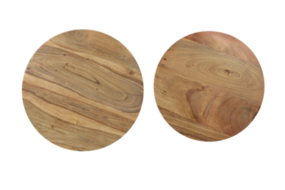 Bijzettafel hout natural - Set van 2
