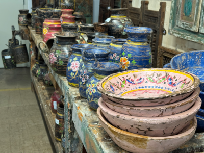 Schaal hout blauw uniek