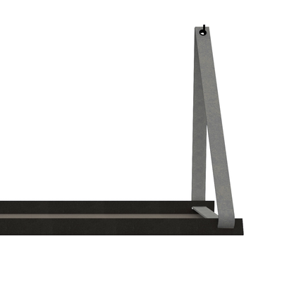 Stalen wandplank 70x20cm - incl. leren plankdragers
