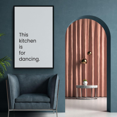 Walljar poster ingelijst - This Kitchen Is For Dancing