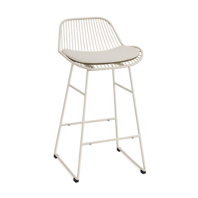 Barkruk Pleun grijsbeige - met zitkussen - 65 cm