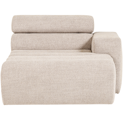 Novi chaise longue element arm rechts boucle karamelbruin