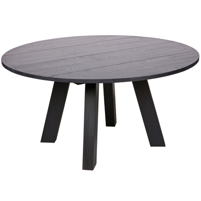 Rhonda xl eettafel o150 cm eiken blacknight [fsc]