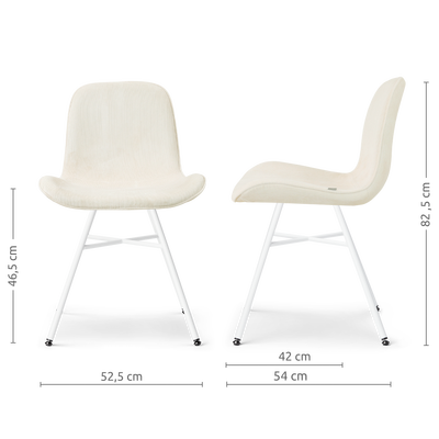 Eetkamerstoel Noa-Fé gestoffeerd - wit onderstel