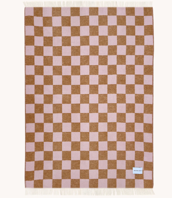 Maison Deux Checkerboard Blanket - Terra / Pink
