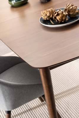 Uitschuifbare houten eettafel walnoot - 180 tot 219 x 90 cm