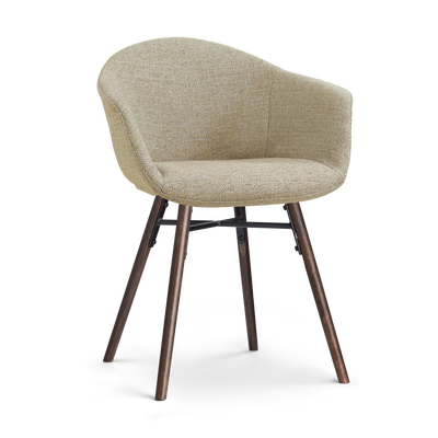 Eetkamerstoel Nena-Otis walnoot houten onderstel