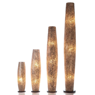 Vloerlamp Cone gold capiz