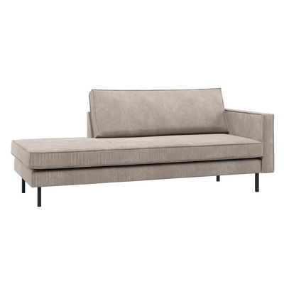 Rodeo daybed rechts ribstof bruin