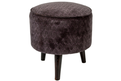 Poef Velvet met houten poten Paola blue/grey