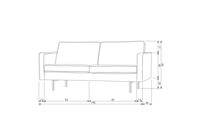 BePureHome 2,5-zitsbank Rodeo velvet