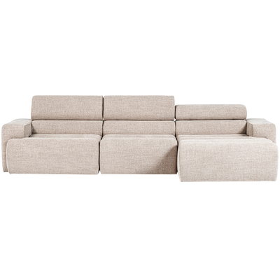Novi chaise longue bank rechts donkerbruin melange