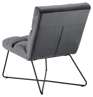Zaragoza Fauteuil Fluweel - Donkergrijs met zwarte poten