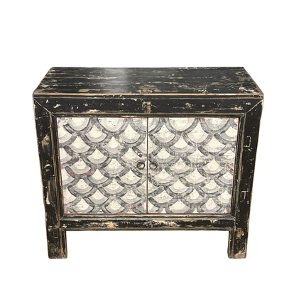 Onderkast 2deur zwart/wit schub uniek