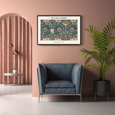 Walljar poster ingelijst - William Morris - Honeysuckle