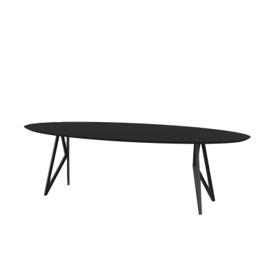 Studio HENK tafel Butterfly Ovaal - zwart frame, HPL Fenix nero ingo