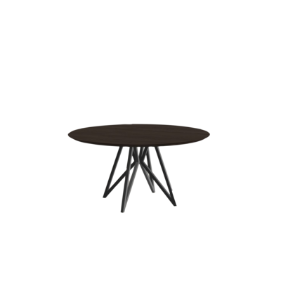 Studio HENK tafel Butterfly Rond Quadpod - zwart frame, gerookte beits