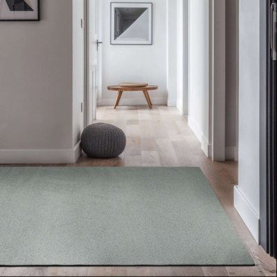 Modern Mist blauw gestructureerd vloerkleed met stippenpatroon