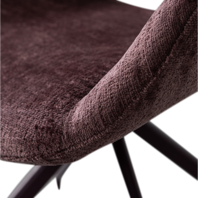 Eliva eetkamerstoel structure velvet paars - set van 2