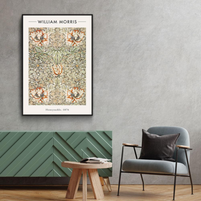 Walljar poster ingelijst - William Morris - Honeysuckle II