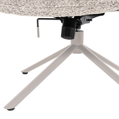 Soren verstelbare draaifauteuil wollig grijs