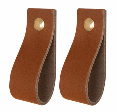 Leren handgrepen - De lus - maat XS | set van 2 - incl. 4 schroefjes