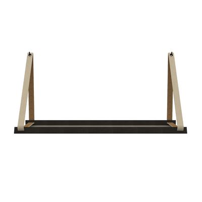 Stalen wandplank 98x20cm - incl. leren plankdragers