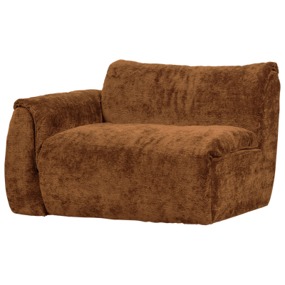 Baggy 1-zits element met arm links geweven chenille oudroze