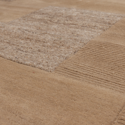 Noven handgeweven vloerkleed wol/katoen zand 170x240cm