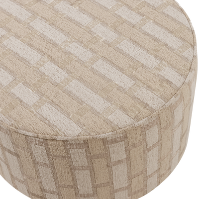 Sarli poef laag ruit dessin chenille bruin/roze [fsc]