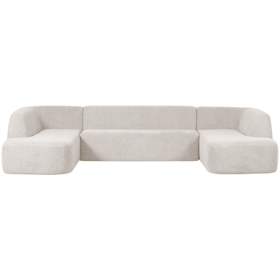 Sloping u-vorm bank off white melange