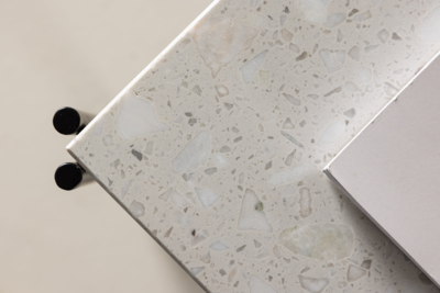 Voldby Salontafel - 75 x 75 cm - wit Terrazzo
