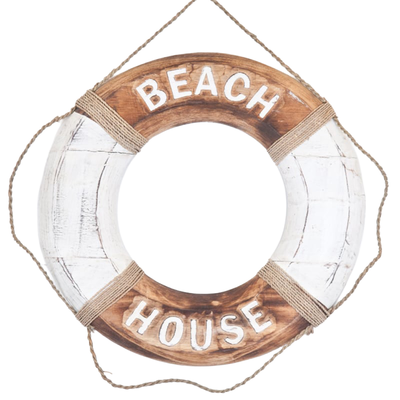 Hout ronde boei Beach House 50cm