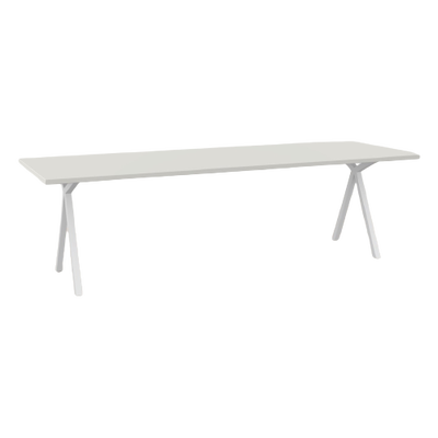 Studio HENK tafel Slim X-type Rechthoekig - wit frame, HPL Fenix bianco kos