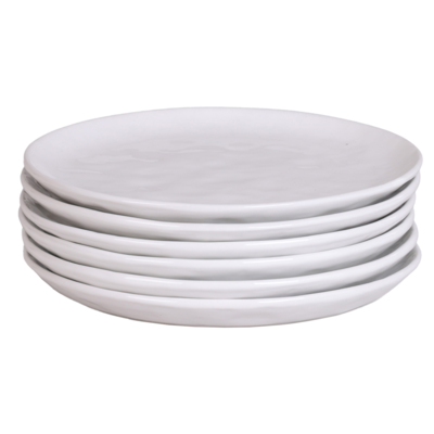 Bord Celia hammered white ø21,6 - set van 6