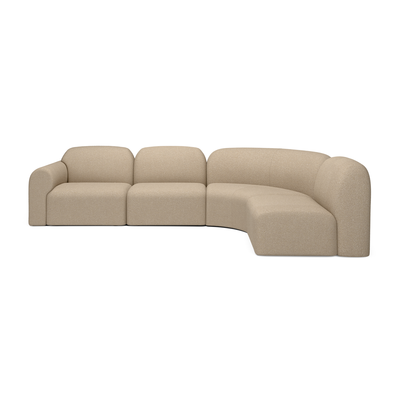 Bulky modulaire bank set - 4 seat - hoek - almond